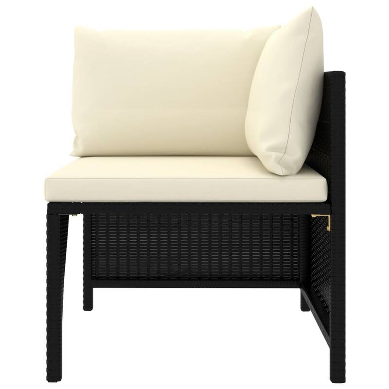 Avio 7pc Outdoor Modular Sofa Set, Square Shape, Poly Rattan, Black