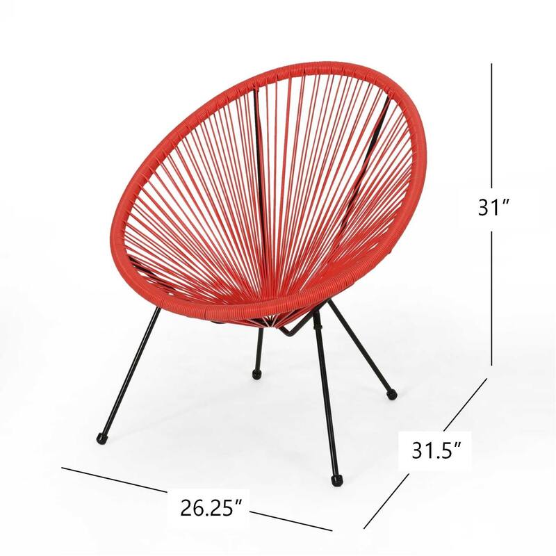 Anson Outdoor Steel Chairs w/ Hammock Rattan Seating (Set of 2) by Christopher Knight Home