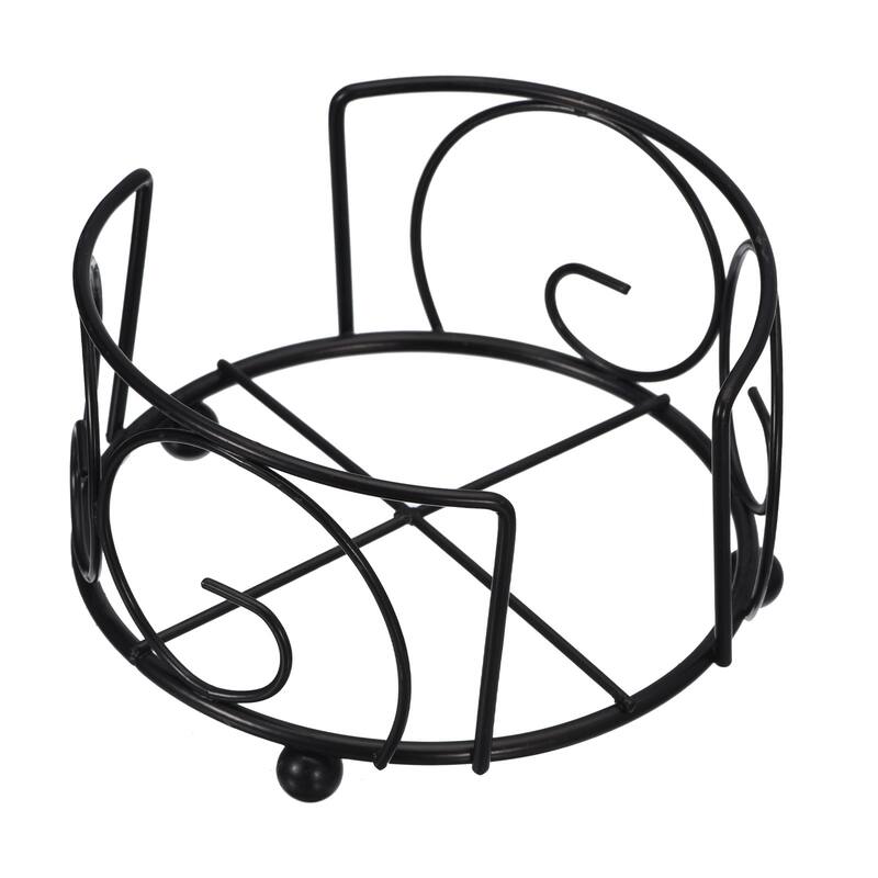 Coaster Holder, 1pcs 4.25" Metal for Round Coasters, Holds 6 Coasters - Black