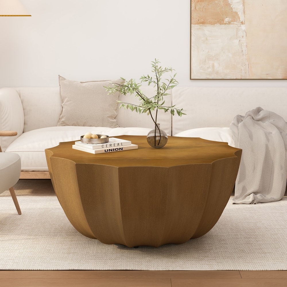 35.43" Modern Coffee Table, MgO Cement Coffee Table