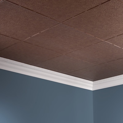 FASÄDE Border Fill Decorative Vinyl 2ft x 4ft Glue Up Ceiling Panel in Antique Bronze (5 Pack)