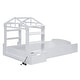 preview thumbnail 7 of 11, Twin Size House Bed with Bench and Socket, Wood Platform Bed Frame with USB Ports and Shelves, No Box Spring Needed
