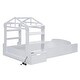 preview thumbnail 6 of 11, White Twin Solid Wood House Bed with Bench & Shelves