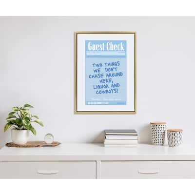 Kate and Laurel Sylvie Liquor and Cowboys Framed Canvas by Honey Island Studio