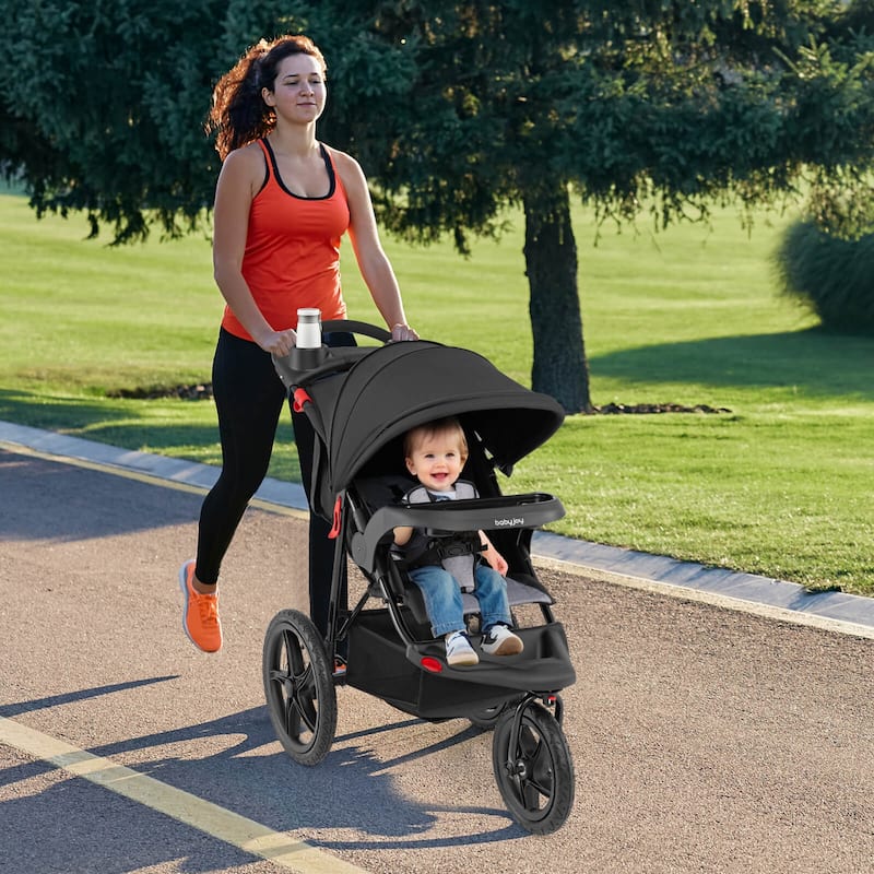 Babyjoy Jogging Stroller Foldable Jogger with Adjustable Canopy - See Details