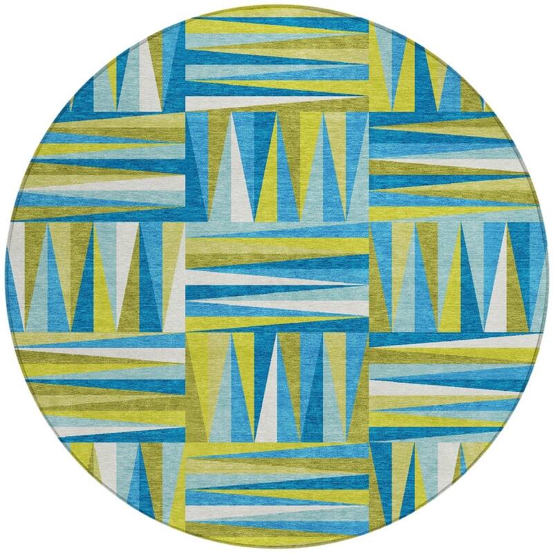 HomeRoots Geometric Transitional Rectangle Outdoor Rug