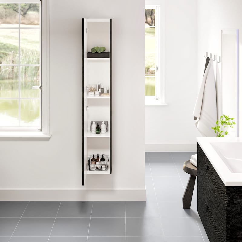 Eviva Joy 12"W x 10"D x 59"H Wall-Mounted Linen Cabinet