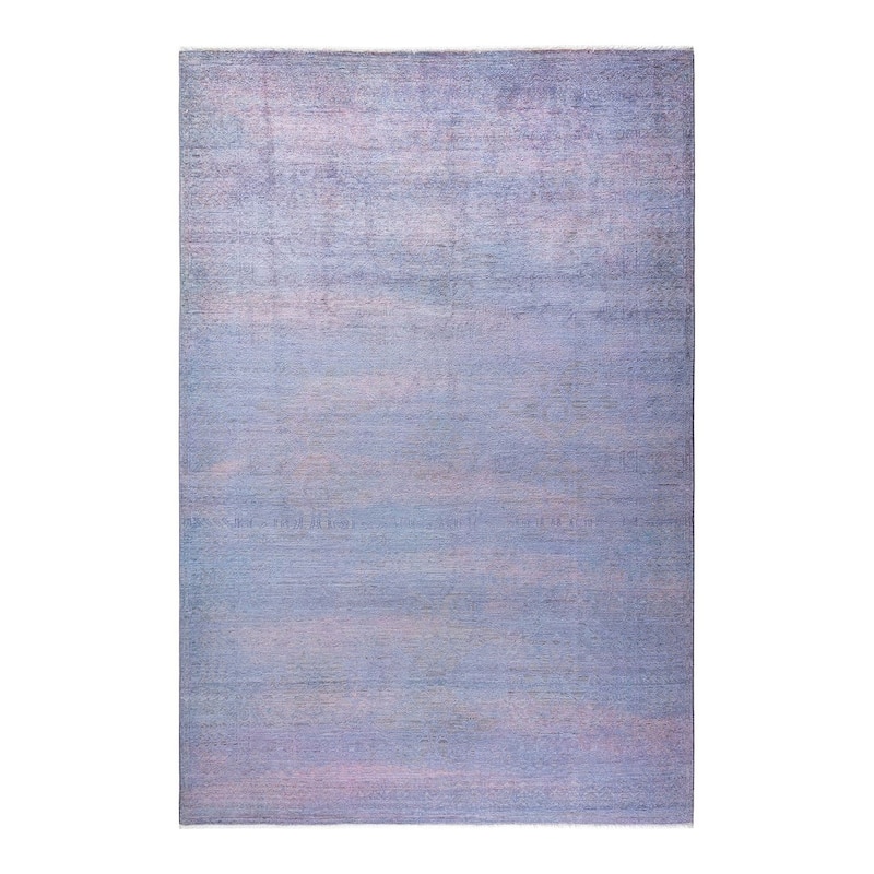 Vibrance, One-of-a-Kind Hand-Knotted Area Rug - Gray, 5' 10" x 8' 10" - 5' 10" x 8' 10"