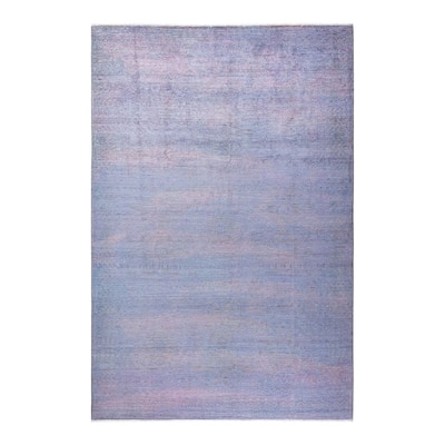 Vibrance, One-of-a-Kind Hand-Knotted Area Rug - Gray, 5' 10" x 8' 10" - 5' 10" x 8' 10"