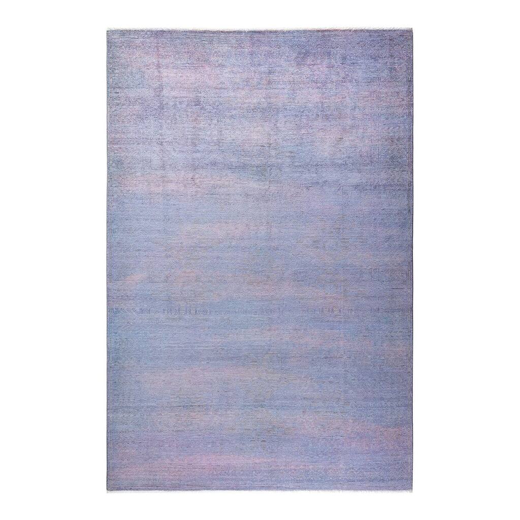 Vibrance, One-of-a-Kind Hand-Knotted Area Rug - Gray, 5' 10" x 8' 10" - 5' 10" x 8' 10"