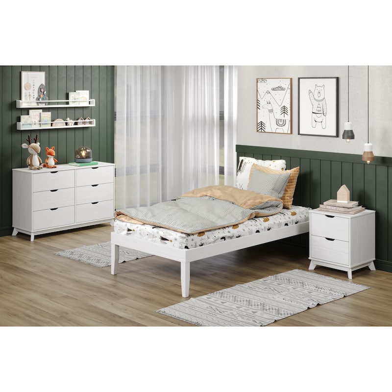 Purcell Solid Wood Platform Bed Frame - White - Twin