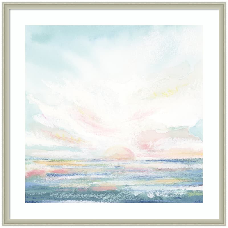 Kate and Laurel Framed Art Heavenly by Julie Maida - 34x34 - Silver