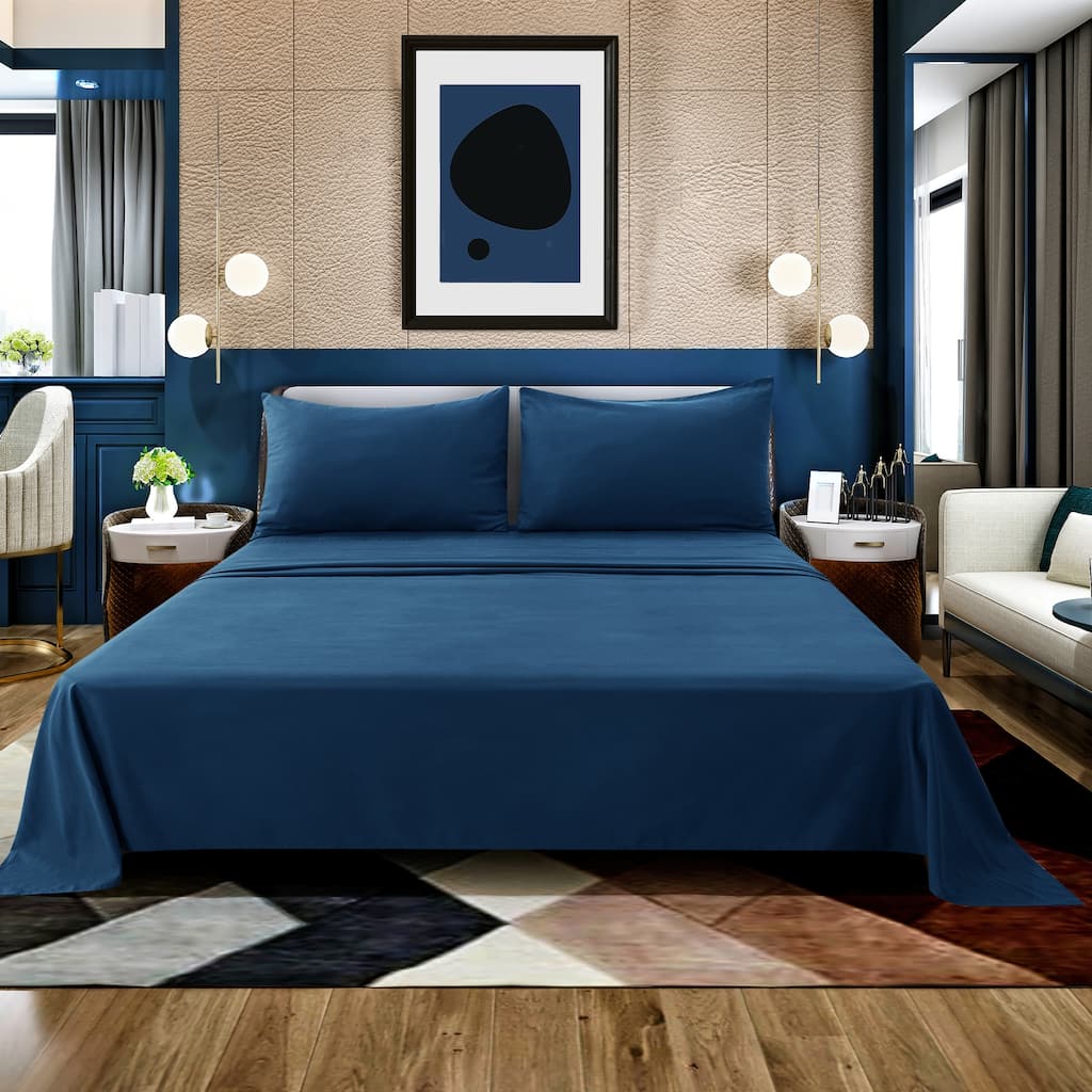 Deconovo 4-Piece Ultra-Soft Bed Sheet Set, 1800 Thread Count, Deep Pockets