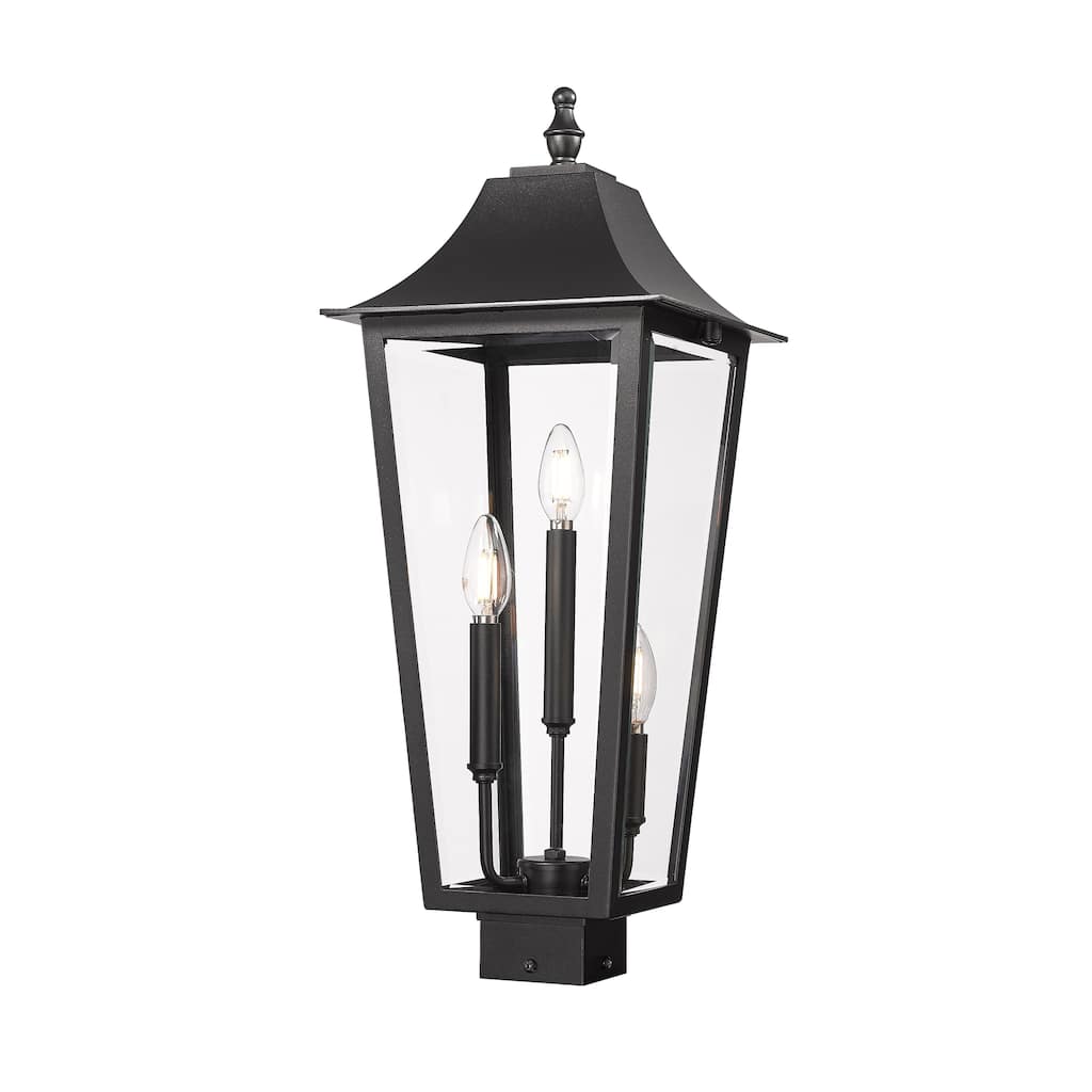 Gannon 3 Light Outdoor Post Mount Fixture in Black