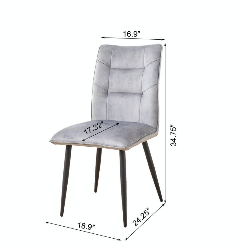 Velvet Dining Chairs (Set of 2) - Stain-Resistant, Iron Frame