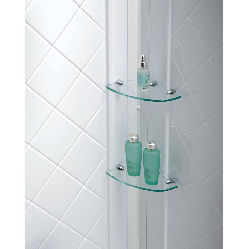 DreamLine Infinity-Z 32 in. D x 60 in. W x 76 3/4 in. H Sliding Shower Door, Shower Base and Backwall Kit - 32" x 60"