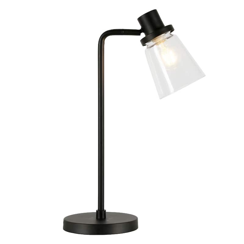 21" Metal Arched Table Lamp With Clear Cone Shade - 7.1" x 7.1" x 21"