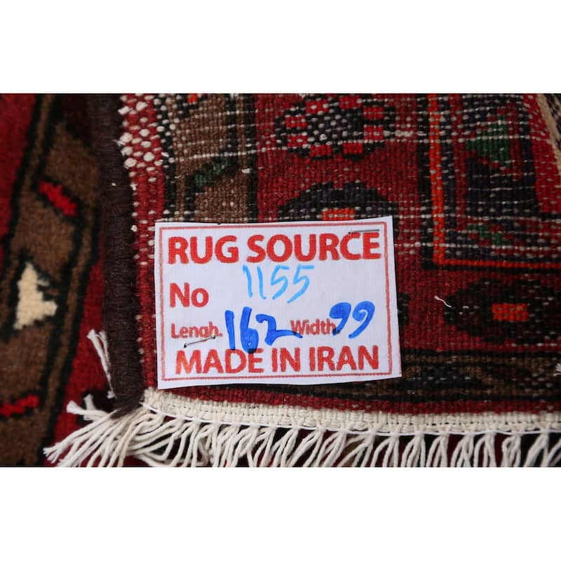 Tribal Geometric Hamedan Persian Wool Area Rug Hand-knotted Carpet - 3'2" x 5'3"
