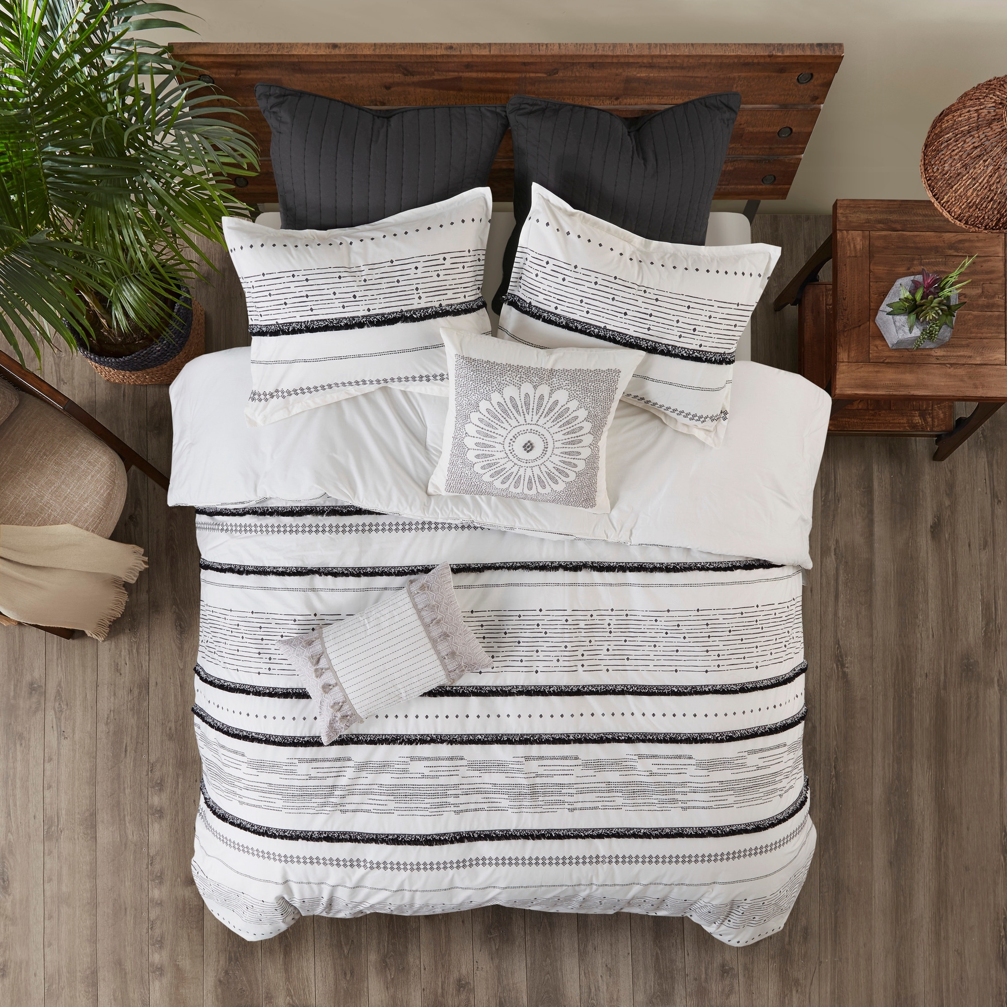 Navy INK+IVY II20-708 Cotton Jersey Knit Heathered Sheet Set Twin X-Large