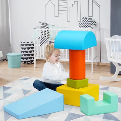 Zenova Climbing Toys for Toddlers 6 Pieces Soft Lightweight Foam Block Indoor Climb and Crawl Activity Playset