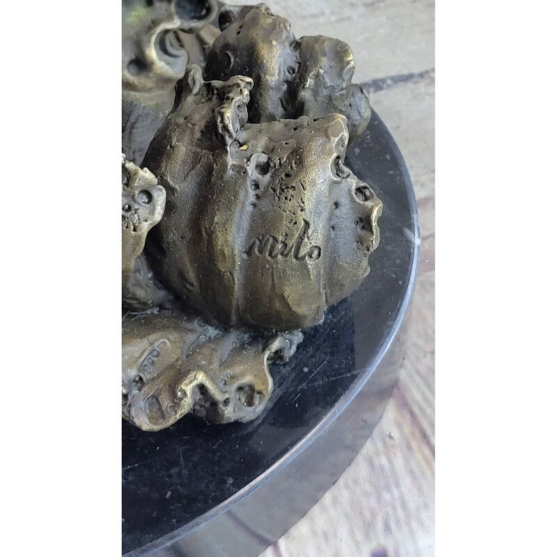 Fighting Eagles Birds Bronze Statue Sculpture Figure Signed Original Marble Base