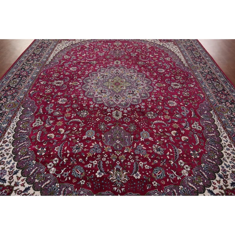 Traditional Kashan Turkish Large Rug Machine Made Carpet - 9'8" x 13'6"