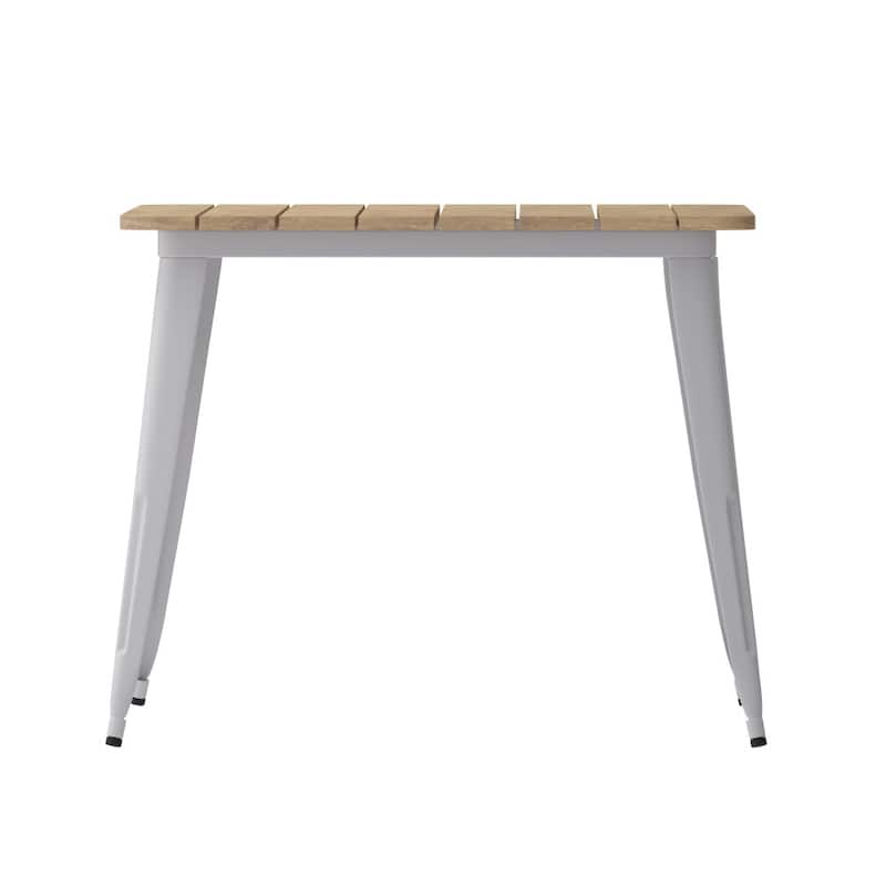 36" SQ Commercial Poly Resin Restaurant Table with Umbrella Hole - 36"W x 36"D x 30"H