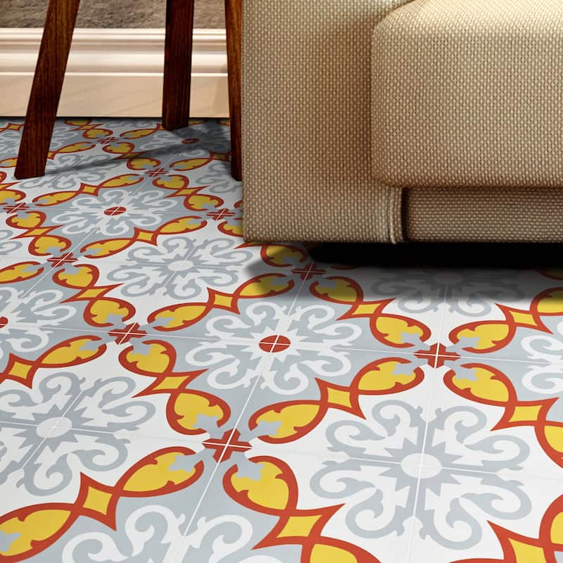 Handmade Agadir in Red, Grey, Gold Tile, Pack of 12 (Morocco)