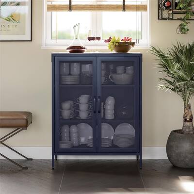 The Novogratz Channing 2 Door Accent Cabinet-Mesh Metal Locker