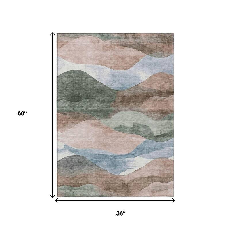 HomeRoots Abstract Transitional Rectangle Outdoor Rug