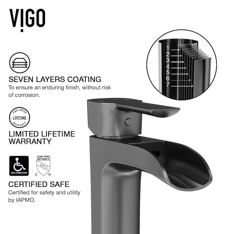 VIGO Niko 11" H Single Handle Single Hole Bathroom Vessel Faucet