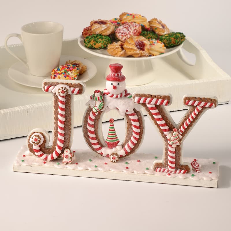 7.4" Claydough Mdf "Joy" W/Snowman