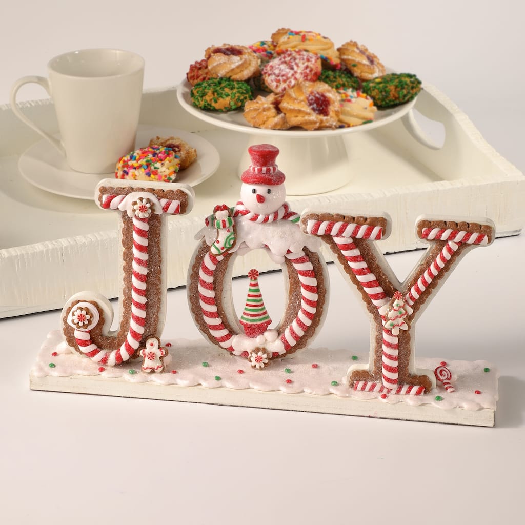 7.4" Claydough Mdf "Joy" W/Snowman