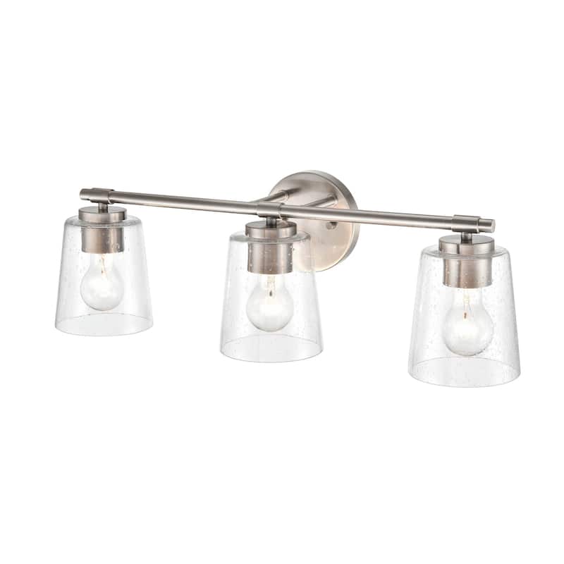 Millennium Lighting 3 Light Bathroom Vanity Fixture with Clear Seeded Glass Shades