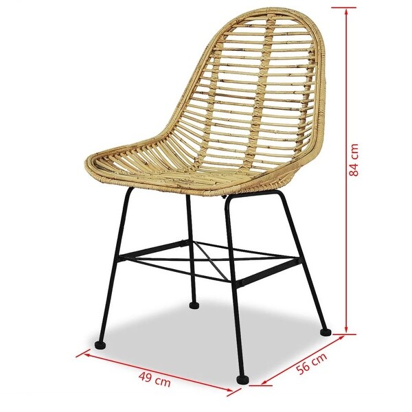 vidaXL Dining Chairs 4 pcs Natural Rattan