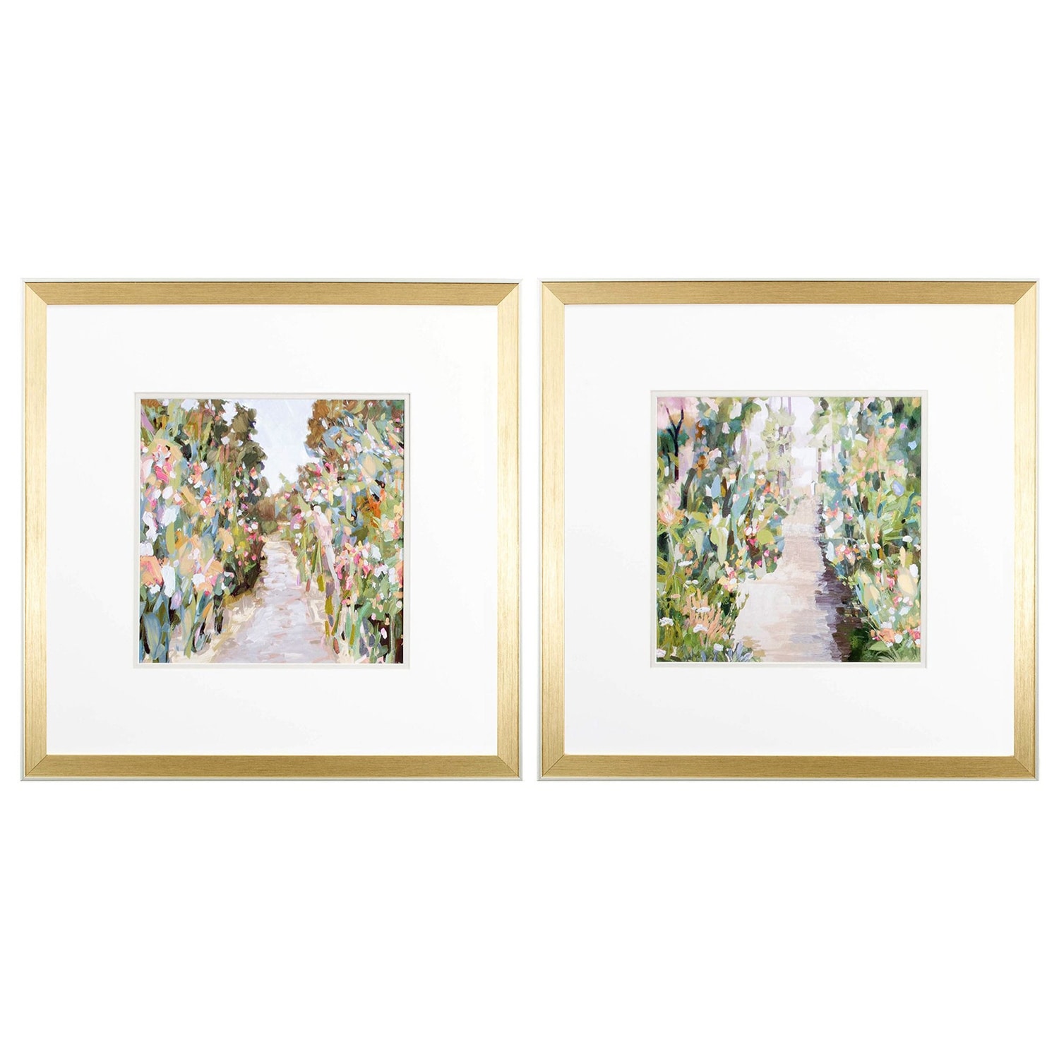 Propac Images Flower Garden Path Set of 2 Wall Art - Green