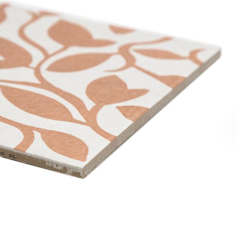 Verity Vine 8x8 Matte Porcelain Encaustic Tile - Floor, Wall, Backsplash