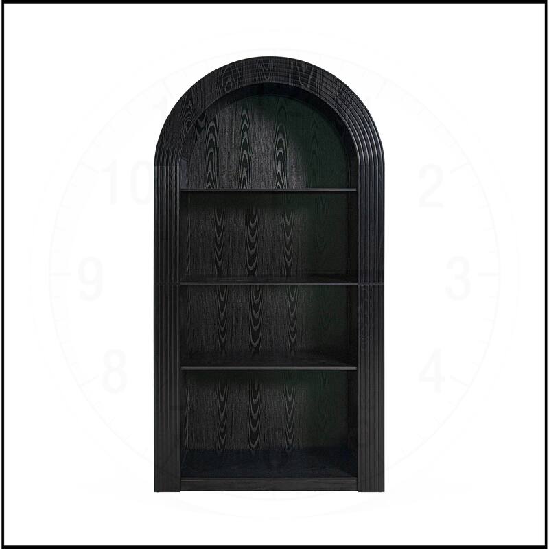 78.74" Tall 4-Tier Arched Bookcase with Open Display Storage
