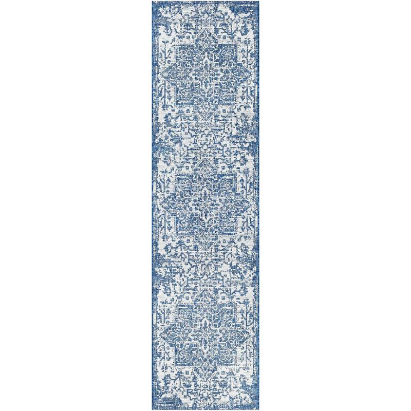 Livabliss Eagean Updated Traditional Medallion Indoor / OutdoorArea Rug