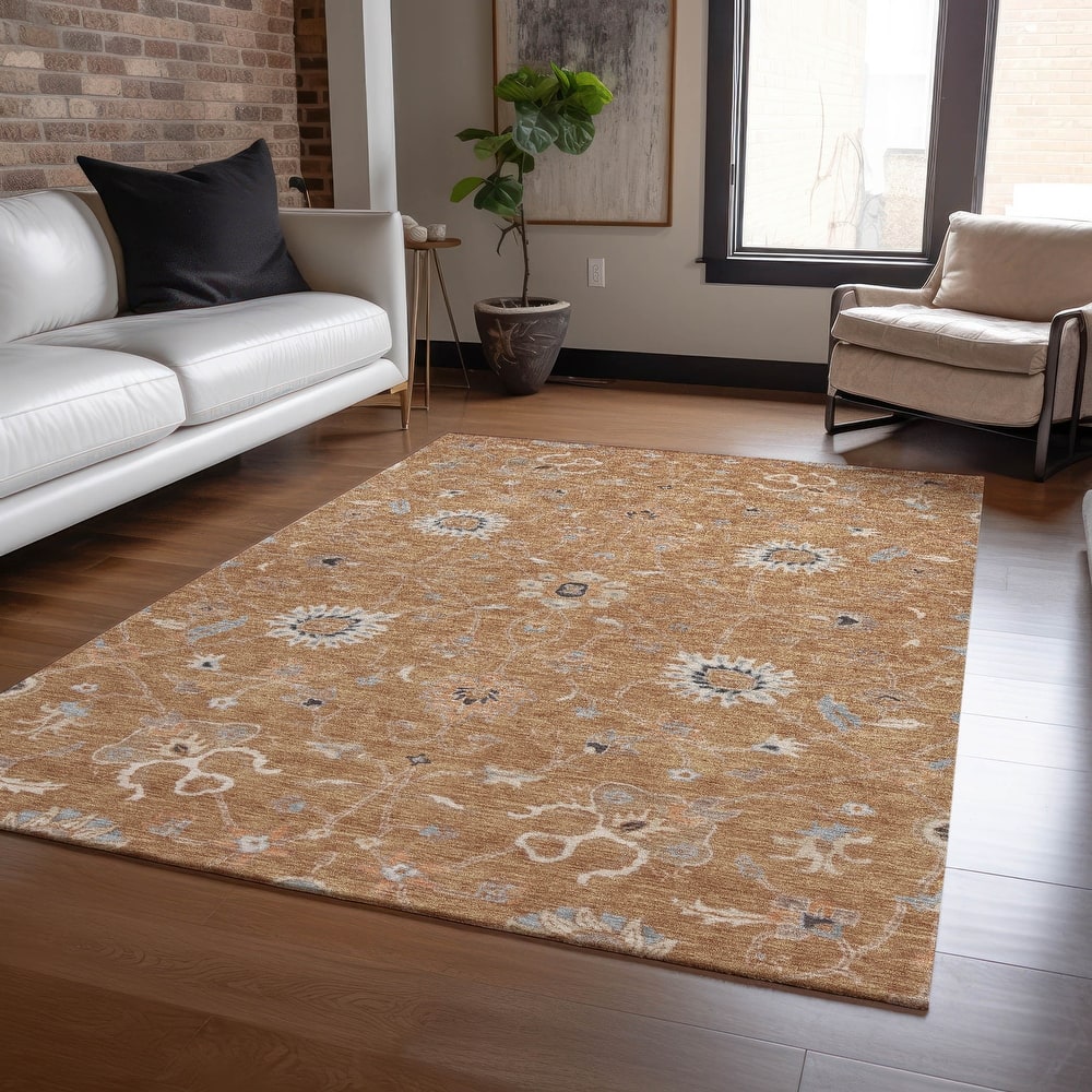 Machine Washable Indoor/ Outdoor Traditional Persian Chantille Rug
