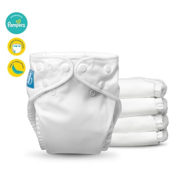 slide 2 of 9, 5 Pack - Reusable Cloth Diapers One Size - One Size All White