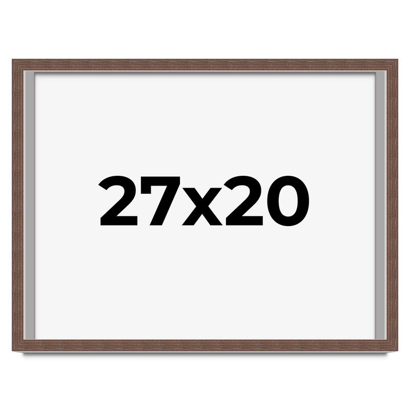 27x20 Shadow Box Frame Brown | 1.125 inches Deep Real Wood Rustic