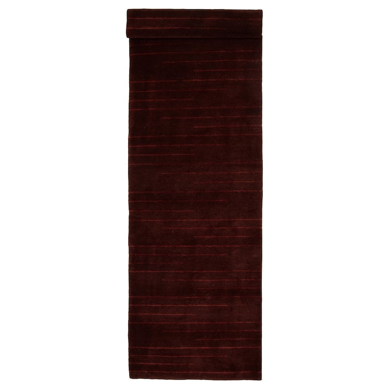 ECARPETGALLERY Hand-knotted Opulence Burgundy Wool Rug - 3'2 x 11'5 - Dark Burgundy - 3'2 x 11'5