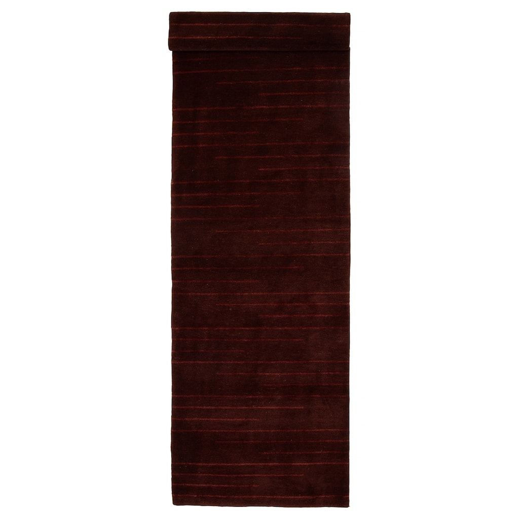 ECARPETGALLERY Hand-knotted Opulence Burgundy Wool Rug - 3'2 x 11'5