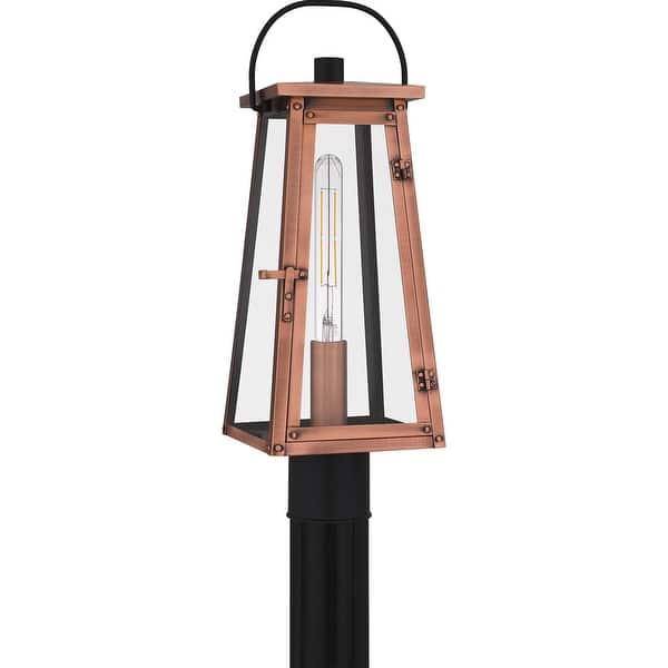 slide 2 of 7, Carolina 1-Light Aged Copper Outdoor Post Lantern