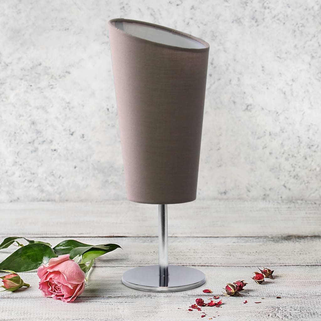 Metal Table Lamp with Slanted Shade - 12.5" - Gray