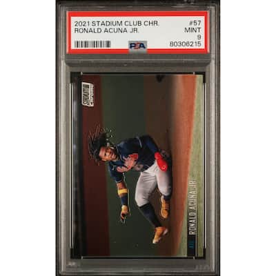Ronald Acuna 2021 Topps Stadium Club Chrome Baseball Card #57 Graded PSA 9 - 8'6" x 11'6"