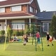 preview thumbnail 6 of 5, Indoor/Outdoor Metal Swing Set with Safety Belt for Backyard - Multicolor