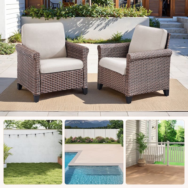 Pocassy Outdoor Sofa Swivel Chairs Patio Chair Funiture Set
