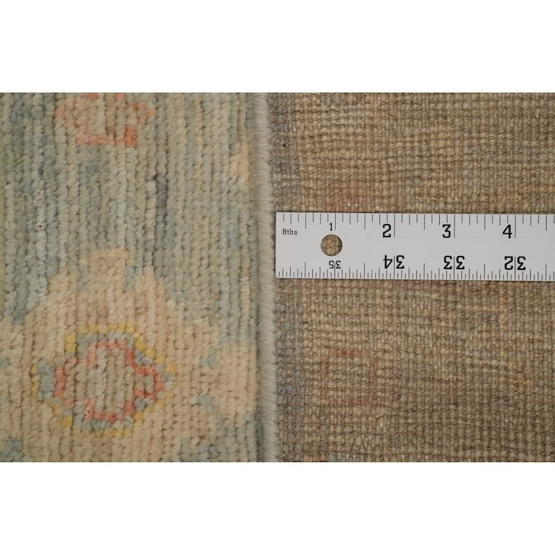 Hand Knotted Oriental 100% Wool Carpet Transitional Floral Navy Blue & Blues Oushak Area Rug - 5' 3'' X 3' 7''
